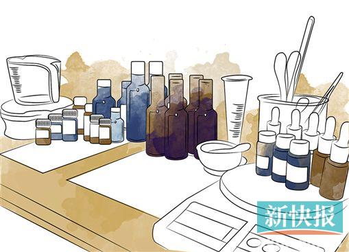 ●这些各种各样的瓶瓶罐罐和电子仪器等都是调配精油所需的器材。