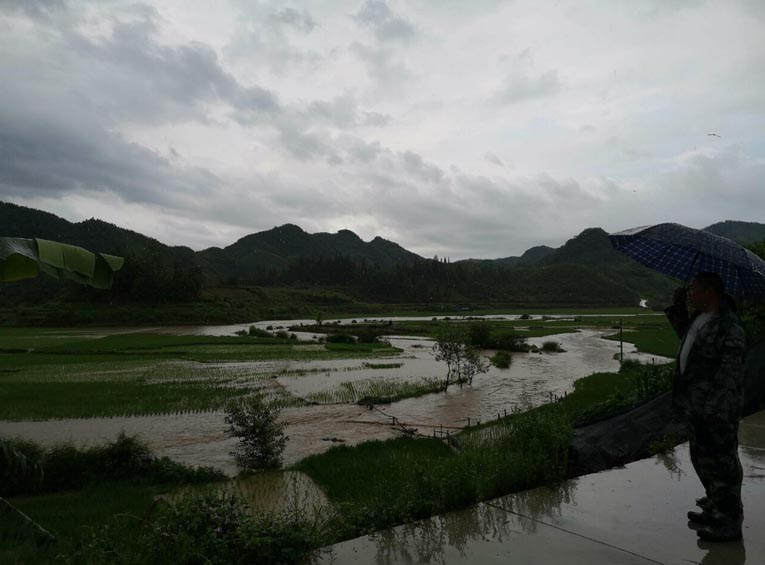 受切变线影响，广南多地遭遇大暴雨天气