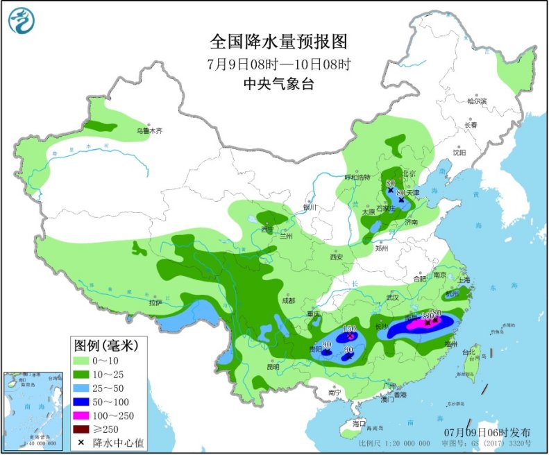 贵州至长江中下游仍有强降雨 华北多对流性天气